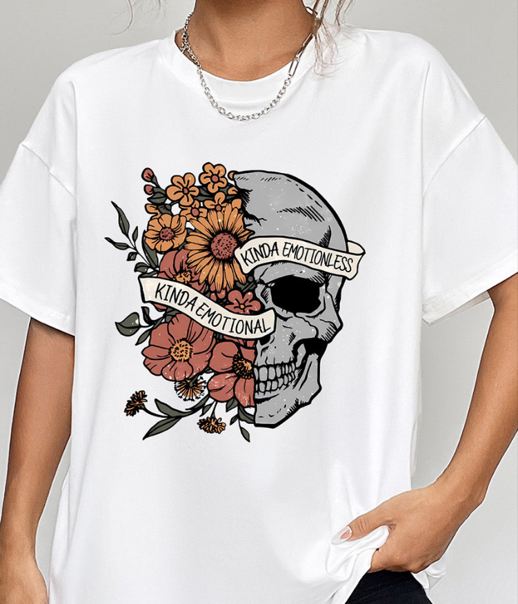 Kinda Emotional Emotionless Round Neck Short Sleeve T-Shirt