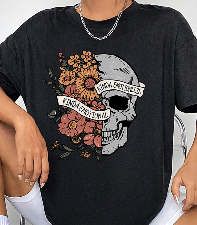 Kinda Emotional Emotionless Round Neck Short Sleeve T-Shirt