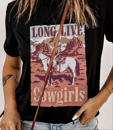 LONG LIVE COWGIRLS Round Neck T-shirt