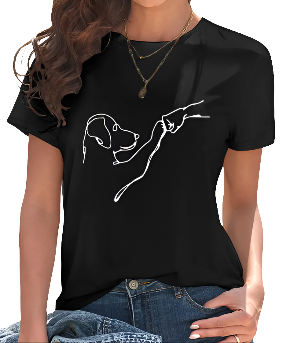 Dog Mom Round Neck T-Shirt