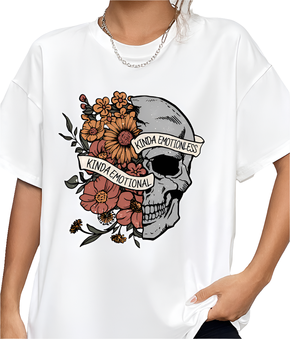 Kinda Emotional Emotionless Round Neck Short Sleeve T-Shirt